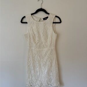 Lulu's Cream Lace Mini Dress